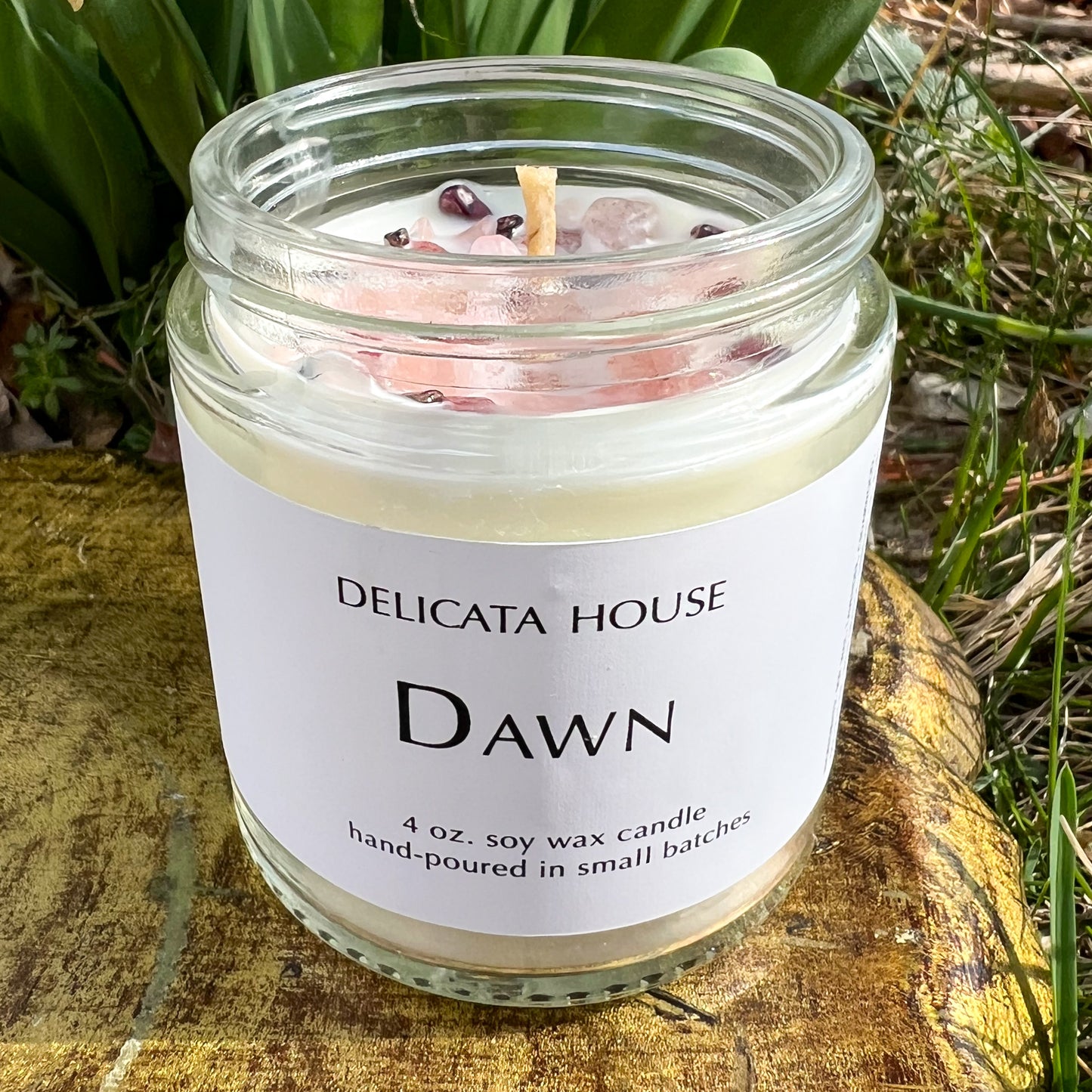 Dawn Crystal Candle - Hand-poured Soy Wax Aromatherapy Crystal Candle - Mother's Day Gift - Gift for Beltane