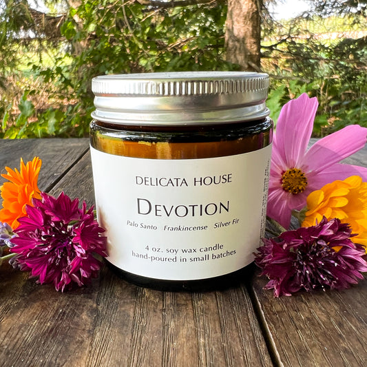 Devotion Container Candle - All-Natural Hand-poured Soy Wax Candle - Jar Candle with Pure Essential Oils