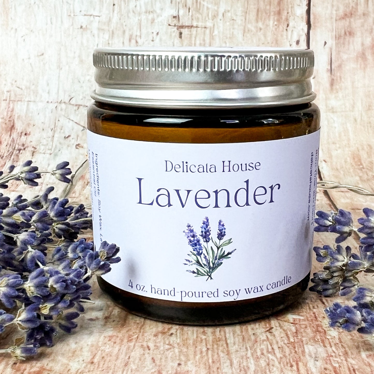 Lavender Candle - Jar Candle with Pure Essential Oils - Calming Container Candle - Vegan Candle - Pthalate Free Candle