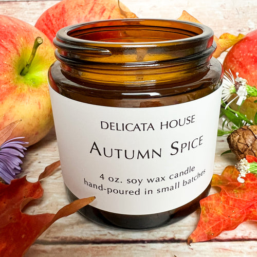 Autumn Spice Candle - Jar Candle with Pure Essential Oils - Container Candle
