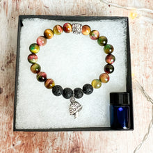 Load image into Gallery viewer, Cat Eye Mushroom Charm Diffuser Bracelet - Mushroom Charm Bracelet - Aromatherapy Diffuser Charm Bracelet