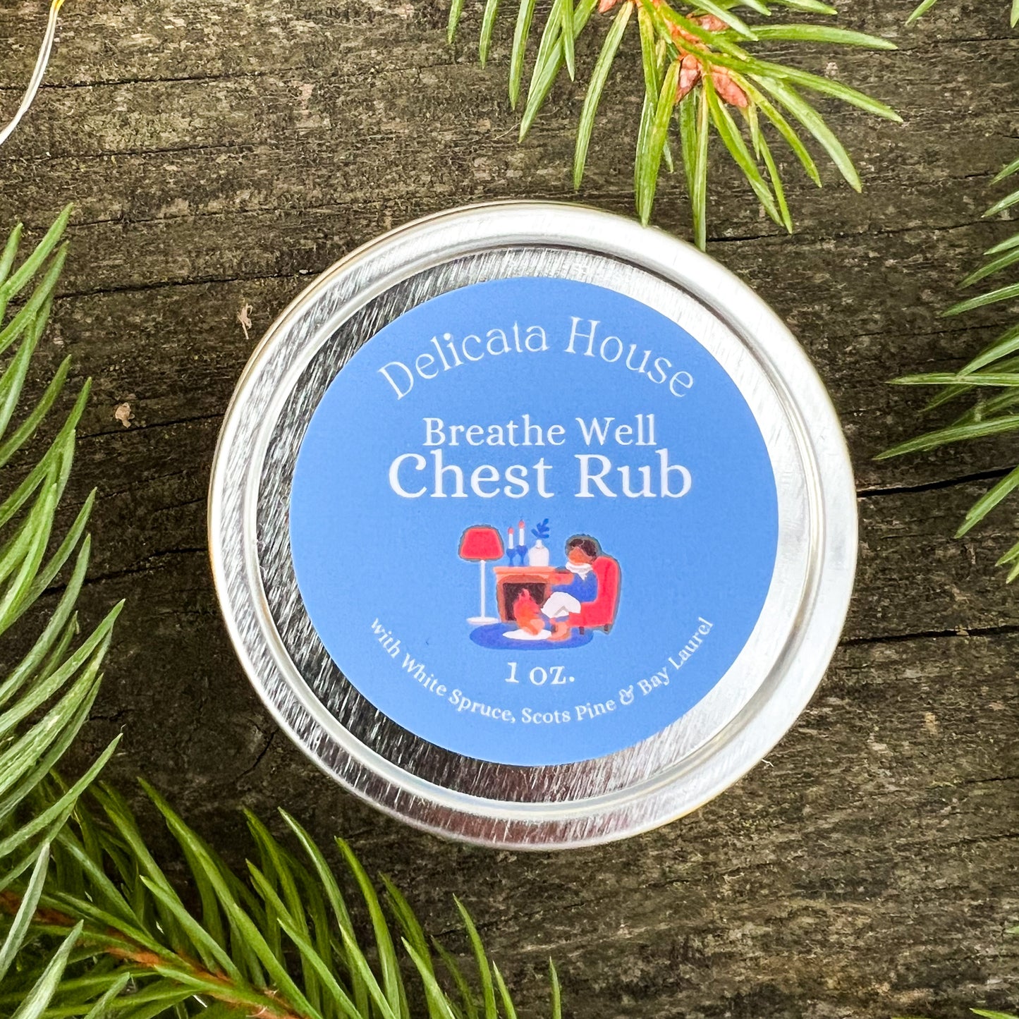 Breathe Well Chest Rub with White Spruce, Scots Pine & Bay Laurel - decongestant - natural cold care - natural cold and cough support
