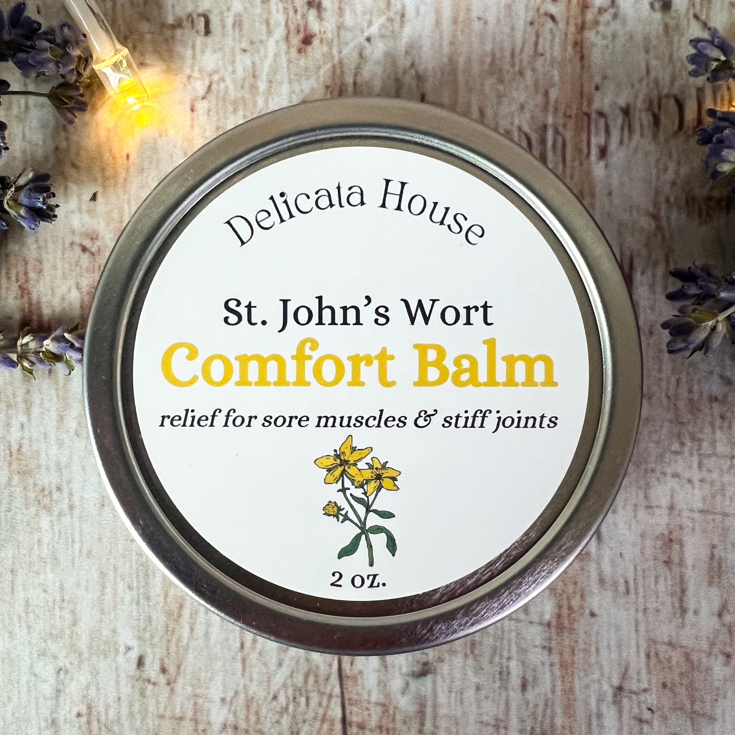 St. John's Wort Comfort Balm 2oz. - Relief for Sore Muscles & Stiff Joints - Muscle Rub - Pain Relief Balm - Sore Muscle Rub - Joint Balm