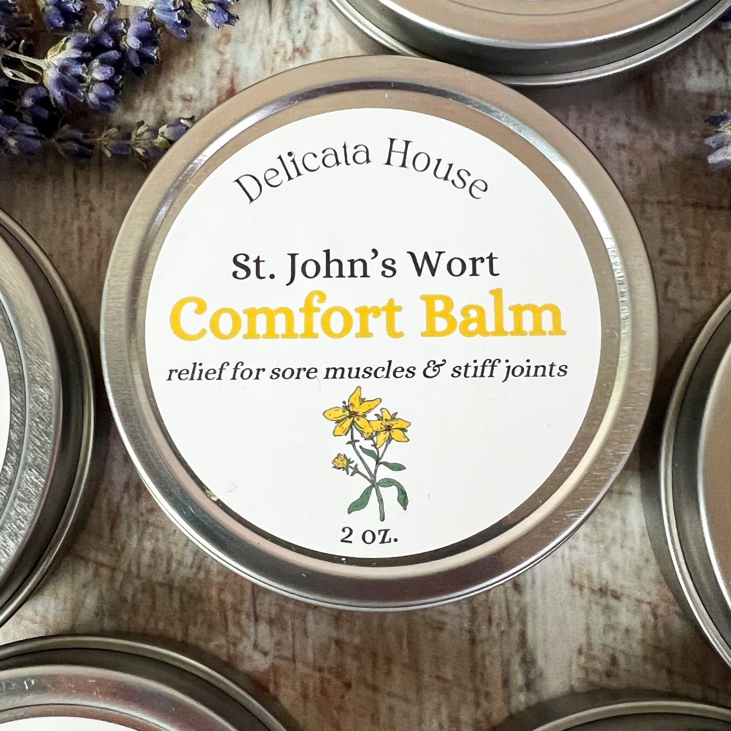 St. John's Wort Comfort Balm 2oz. - Relief for Sore Muscles & Stiff Joints - Muscle Rub - Pain Relief Balm - Sore Muscle Rub - Joint Balm