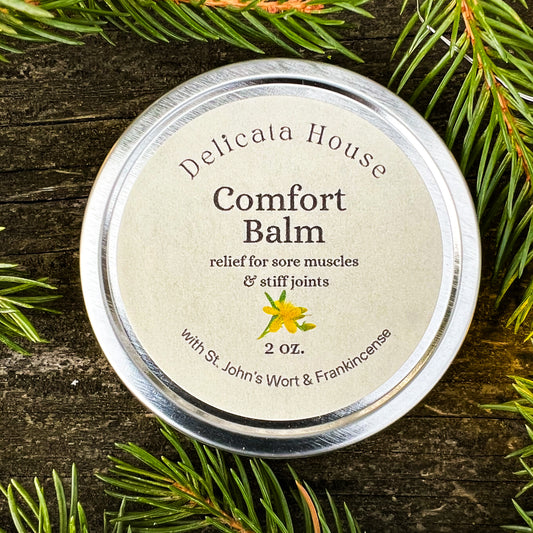 St. John's Wort Comfort Balm 2oz. - Relief for Sore Muscles & Stiff Joints - Muscle Rub - Pain Relief Balm - Sore Muscle Rub - Joint Balm