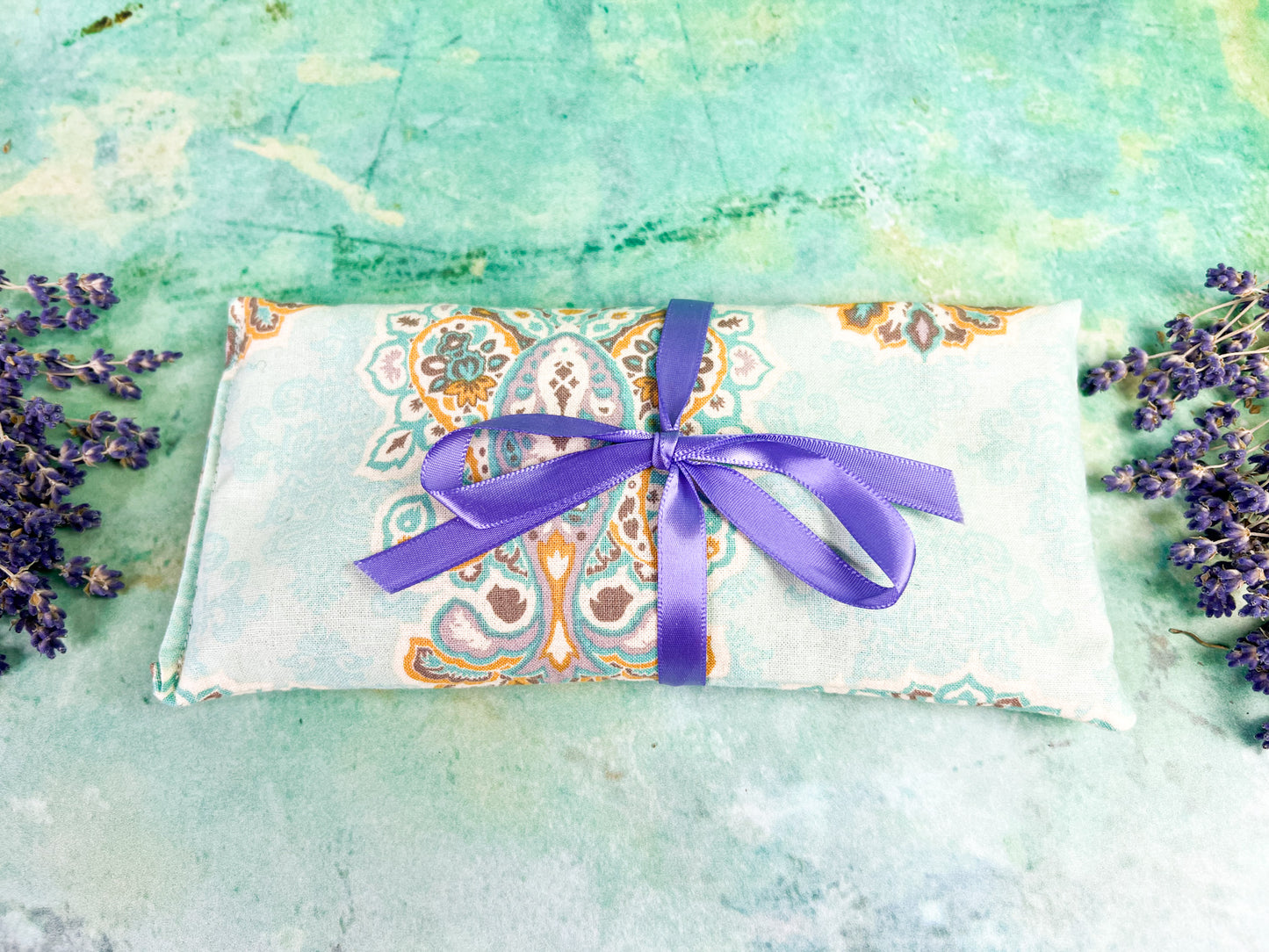 Flax and Lavender Eye Pillow for Headache Relief - Friend Gift - Yoga Lover Gift