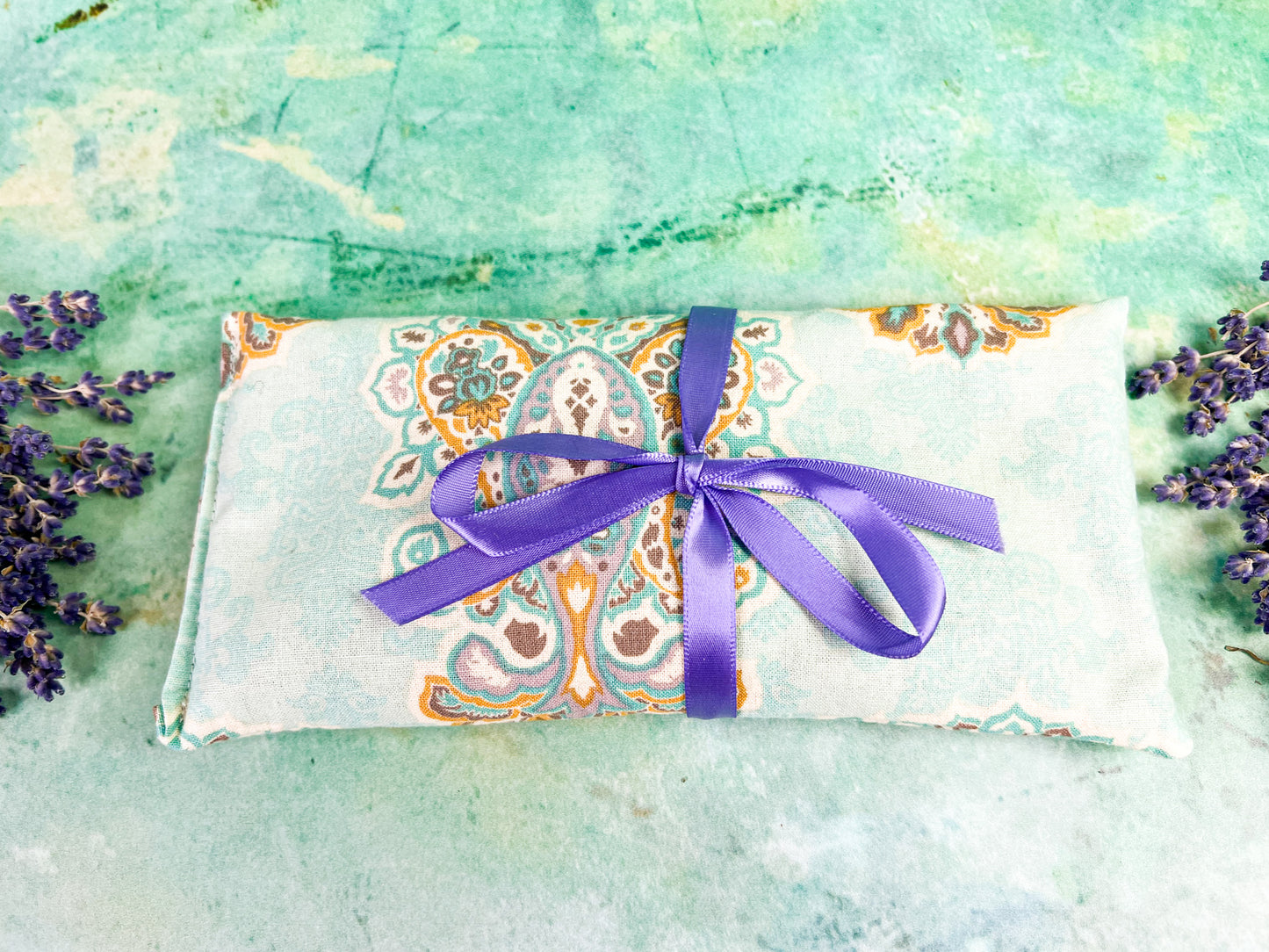 Flax and Lavender Eye Pillow for Headache Relief - Friend Gift - Yoga Lover Gift