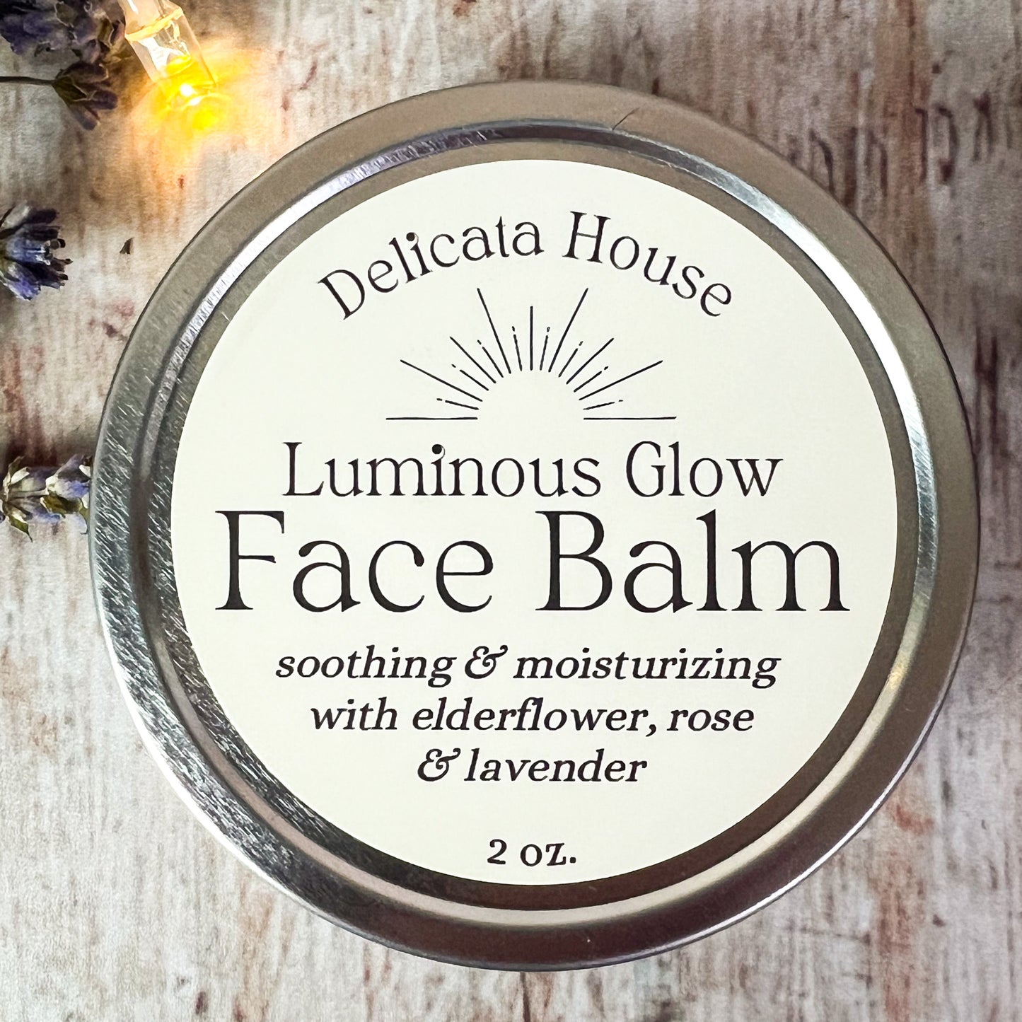 Luminous Glow Face Balm - 2 oz. - Balm for Dry, Chapped or Sensitive Face - Moisturizing, Replenishing Face Balm