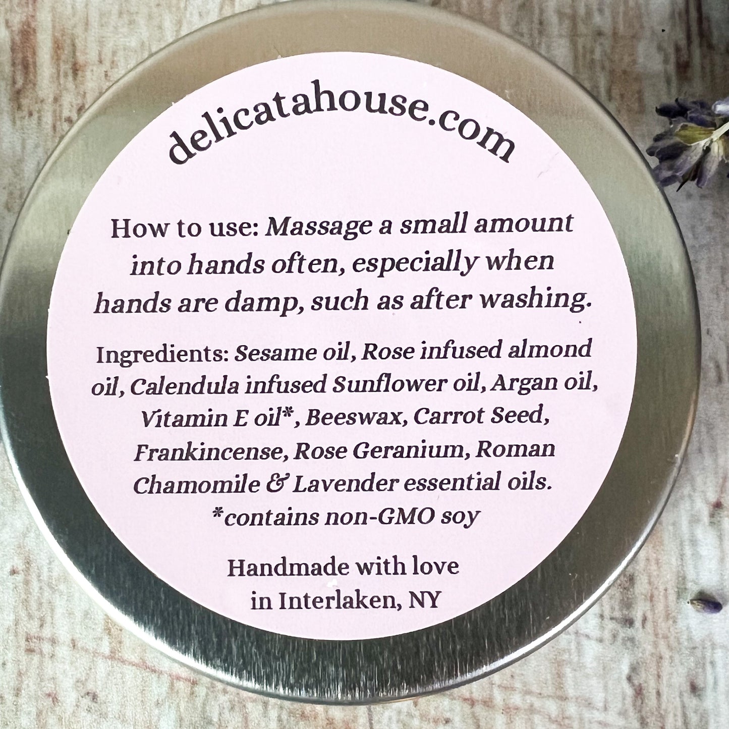 Healing Hand Balm - 2 oz. - Balm for Dry, Chapped Skin - Moisturizing Hand Balm - with Argan Oil + Vitamin E, Carrot Seed, Frankincense, and Rose Geranium Essential Oils