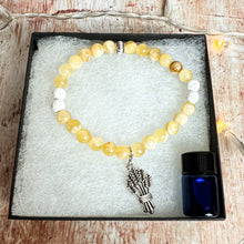 Load image into Gallery viewer, Demeter Bracelet - Aromatherapy Diffuser Charm Bracelet - Harvest Goddess Calcite Bracelet - Abundance and Manifestation Crystal Bracelet