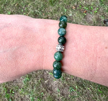 Load image into Gallery viewer, Moss Agate Bead Diffuser Bracelet - Moss Agate Aromatherapy Bracelet - Wealth and Abundance Jewelry - Crystal for Wealth