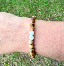 Load image into Gallery viewer, Picture Jasper Aromatherapy Diffuser Bracelet - Diffuser Jewelry - Picture Jasper Bead Bracelet -Calming Bracelet