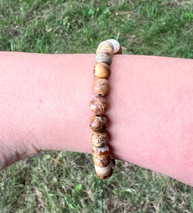 Picture Jasper Aromatherapy Diffuser Bracelet - Diffuser Jewelry - Picture Jasper Bead Bracelet -Calming Bracelet