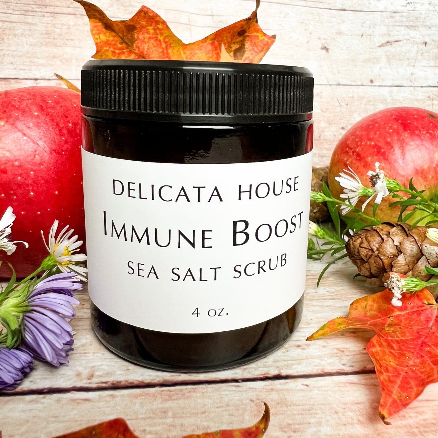 Immune Boost Sea Salt Scrub - Immune Support Salt Scrub - Aromatherapy Salt Scrub