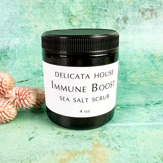 Immune Boost Sea Salt Scrub - Immune Support Salt Scrub - Aromatherapy Salt Scrub