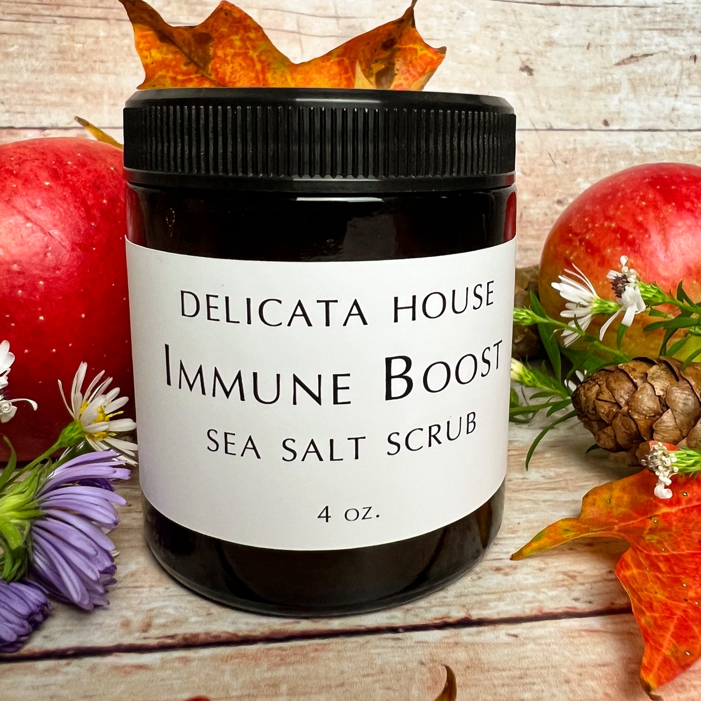 Immune Boost Sea Salt Scrub - Immune Support Salt Scrub - Aromatherapy Salt Scrub