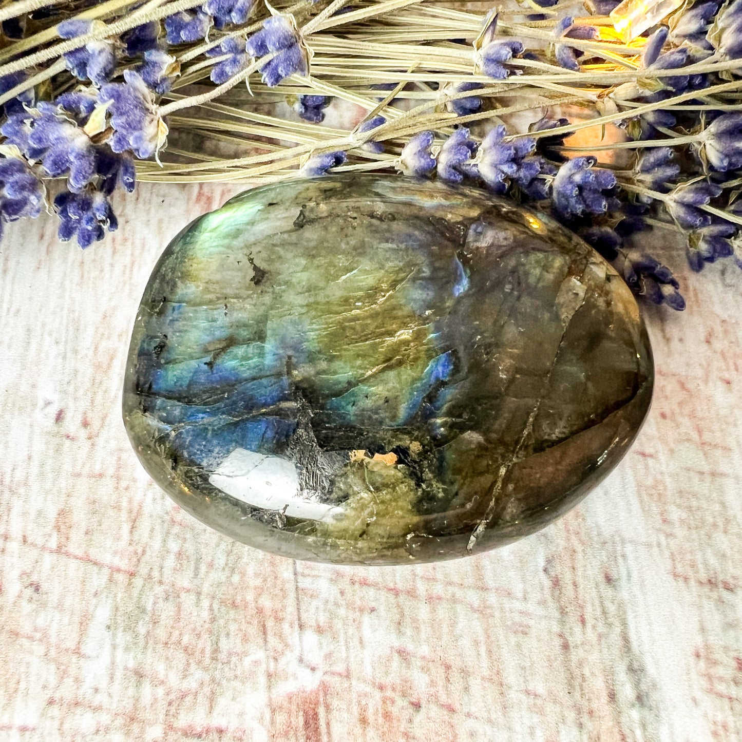Labradorite Palm Stone - Crystal for Wisdom - Dreamer's Stone - Third Eye Chakra Crystal