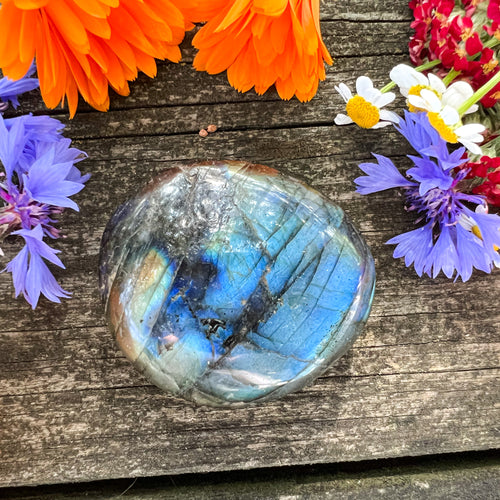 Labradorite Palm Stone - Crystal for Creativity - Crystal for Throat Chakra Balancing