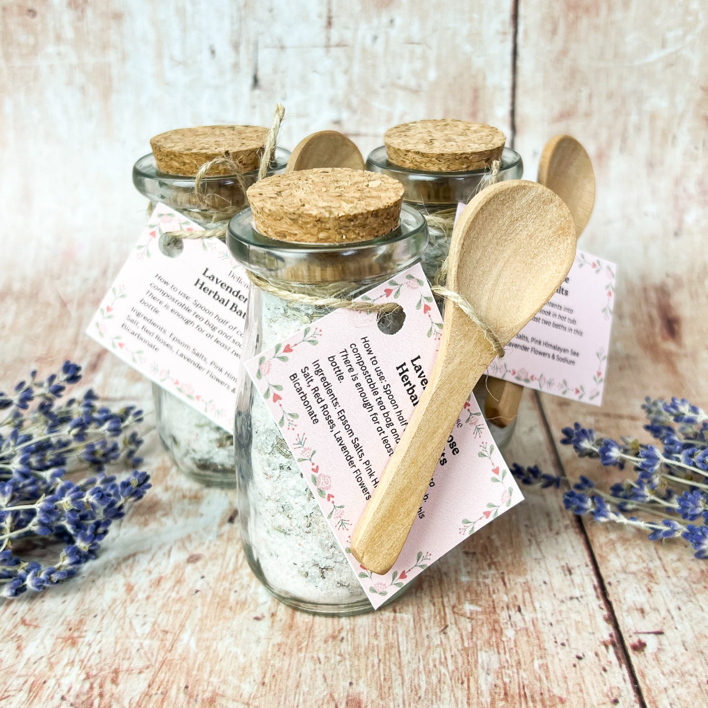 Lavender & Rose Herbal Bath Salts - Herbal Bath Salts - Bath Lover's Gift - Bath Soak