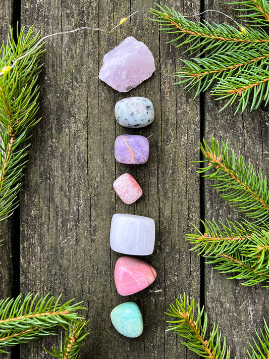 Love & Harmony Crystal Set - Crystals for Heart Chakra Healing - Relationship Crystals -