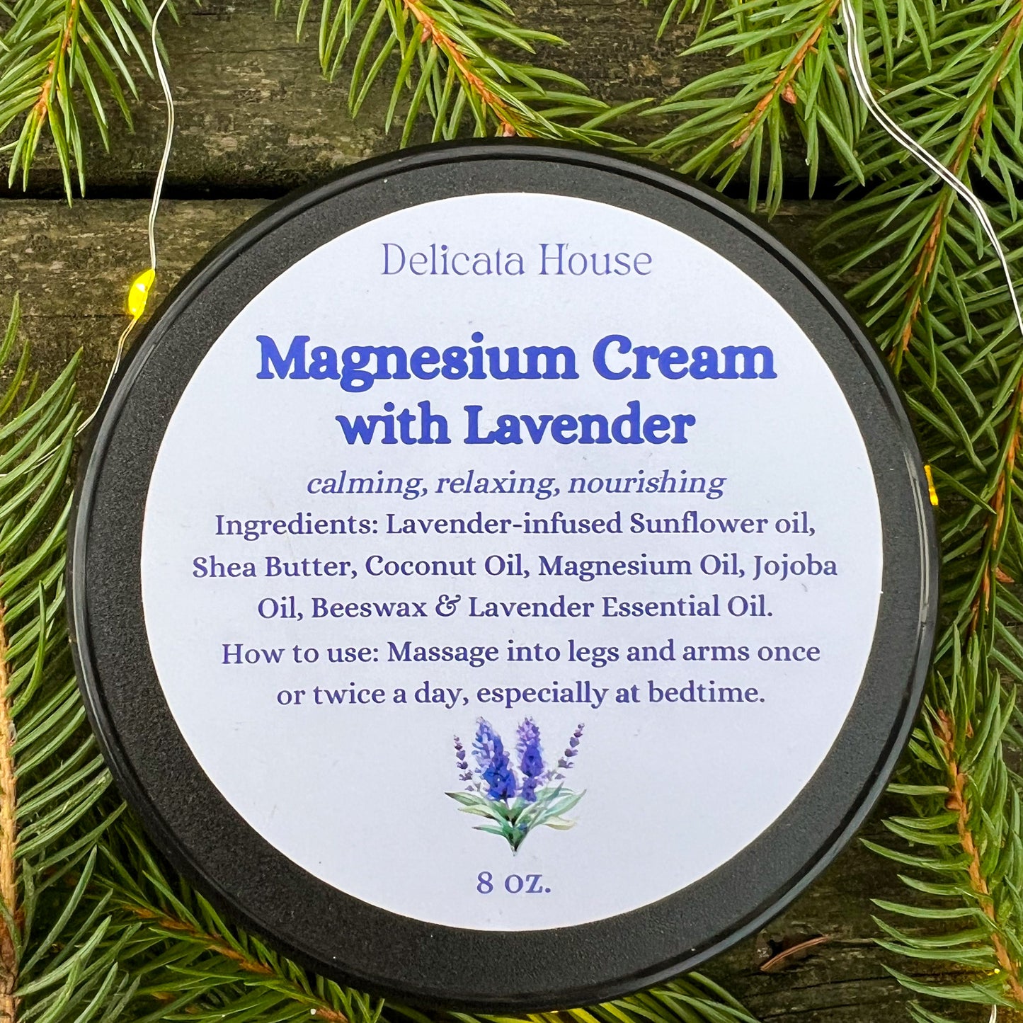 Magnesium Cream with Lavender - 8 oz. - Magnesium Cream - Calming Body Butter - For Restless Legs