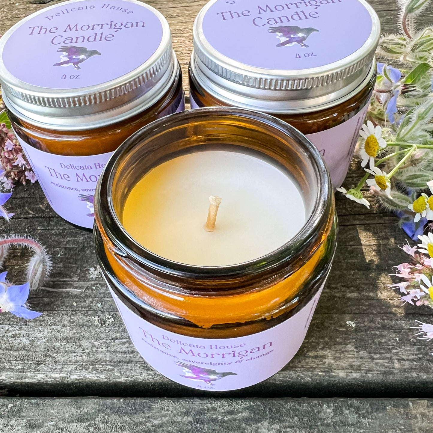 The Morrigan Candle - For Resistance, Sovereignty & Change - Phthalate Free, Vegan, Hand-Poured, Coconut Soy Wax Candle, Mythology, Folklore