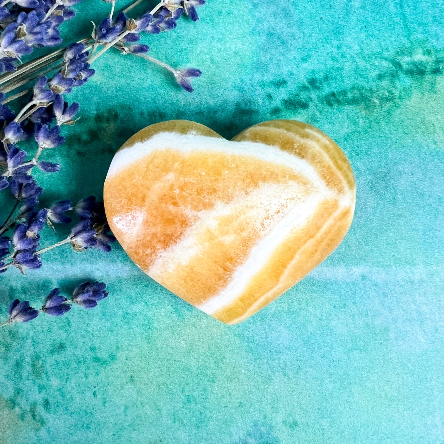 Orange Banded Calcite Heart - Crystal Heart - Sacral Chakra Crystal