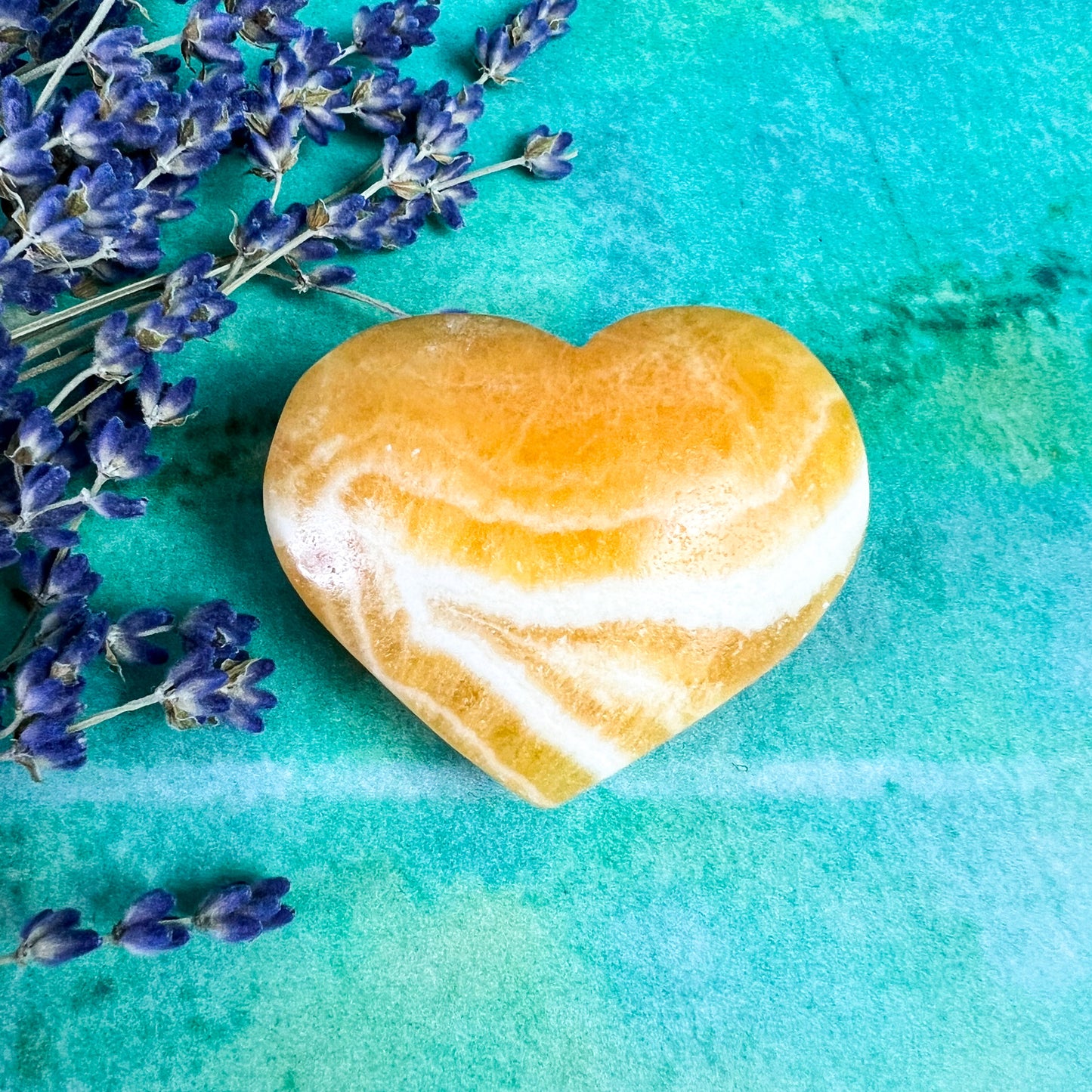 Orange Banded Calcite Heart - Crystal Heart - Sacral Chakra Crystal
