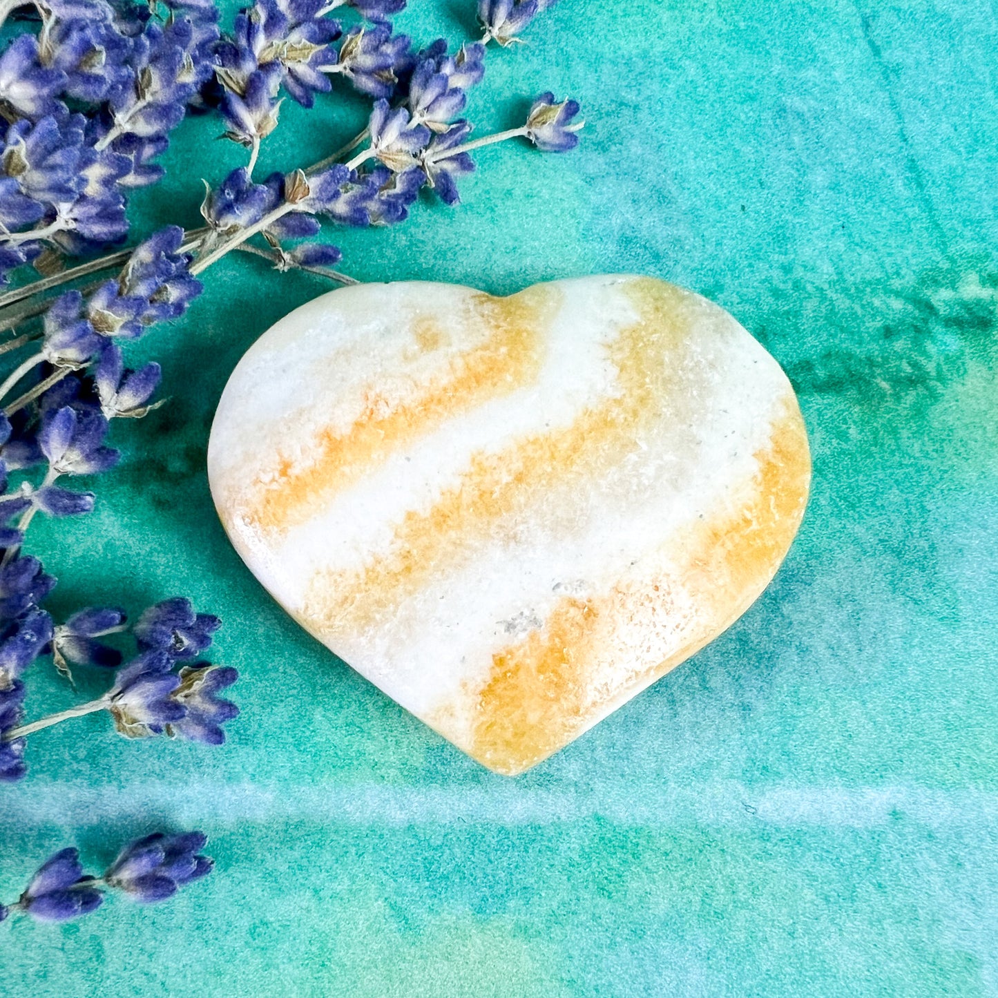 Orange Banded Calcite Heart - Crystal Heart - Sacral Chakra Crystal