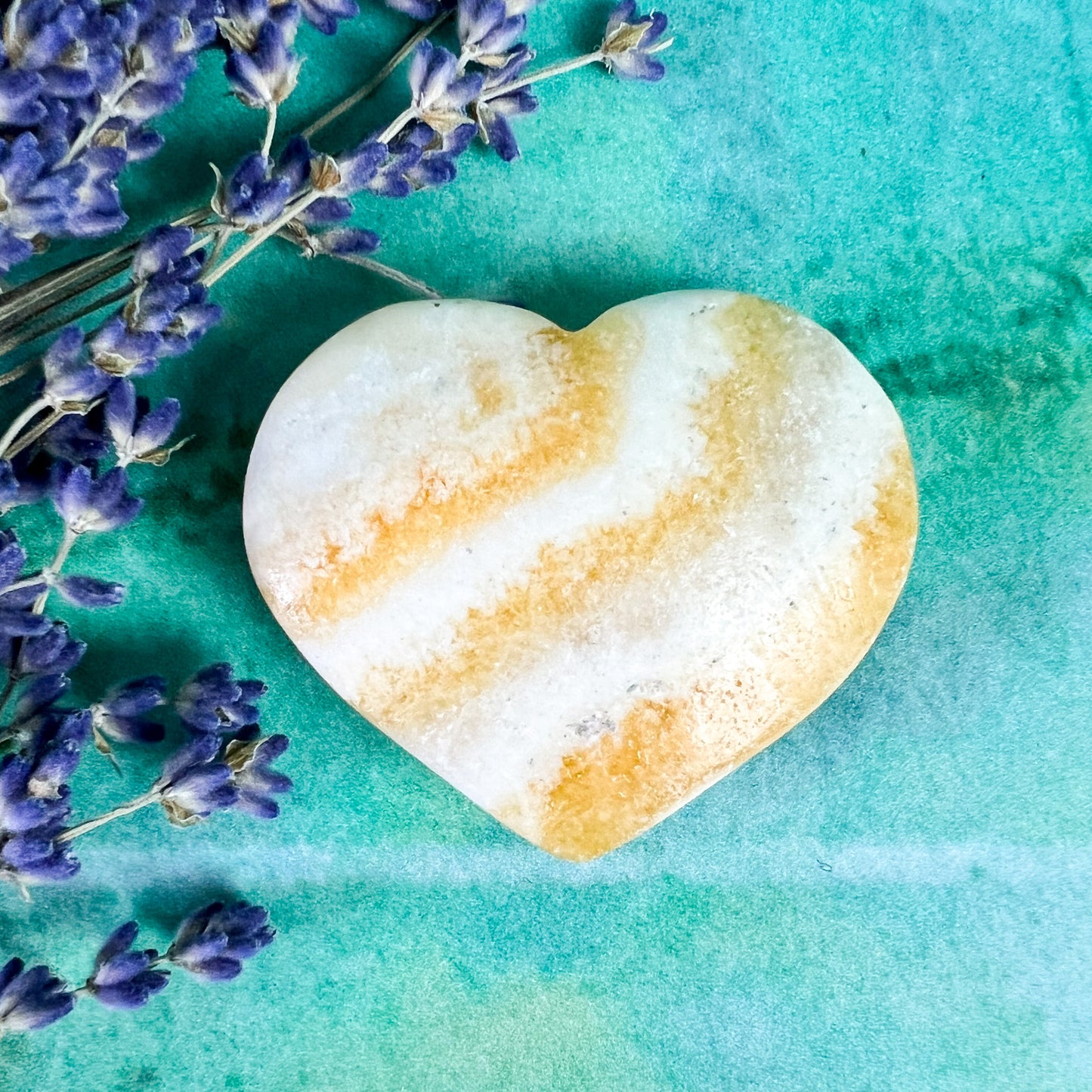 Orange Banded Calcite Heart - Crystal Heart - Sacral Chakra Crystal