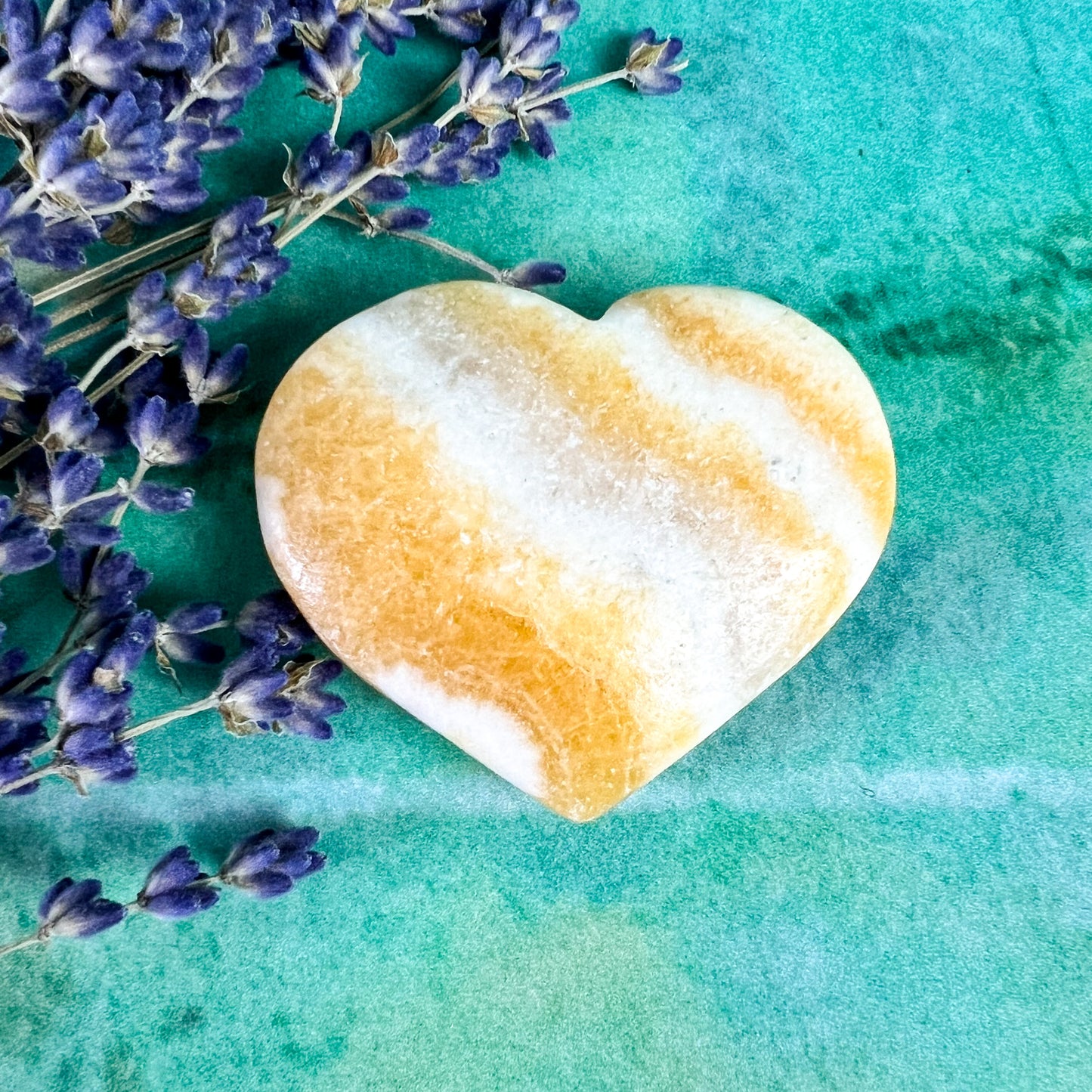 Orange Banded Calcite Heart - Crystal Heart - Sacral Chakra Crystal