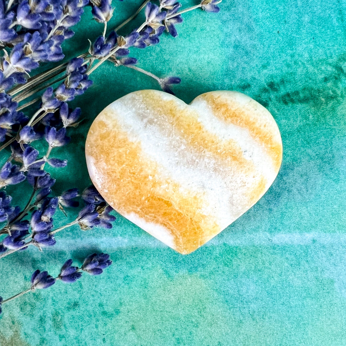 Orange Banded Calcite Heart - Crystal Heart - Sacral Chakra Crystal