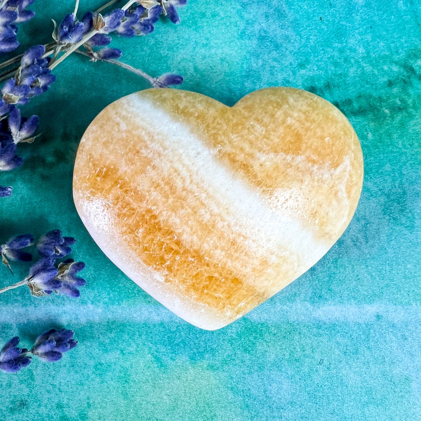 Orange Banded Calcite Heart - Crystal Heart - Sacral Chakra Crystal - Joy Crystal