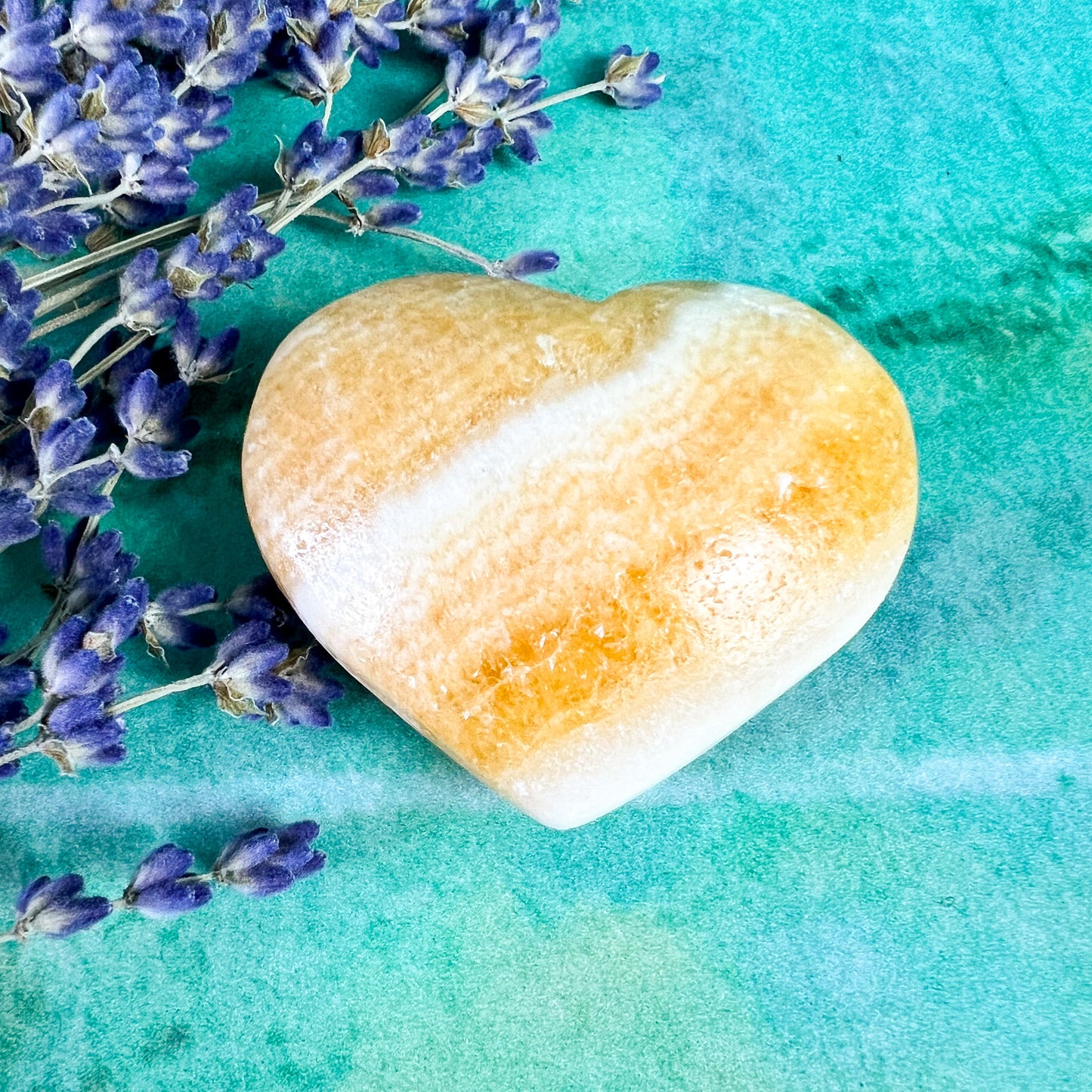 Orange Banded Calcite Heart - Crystal Heart - Sacral Chakra Crystal - Joy Crystal