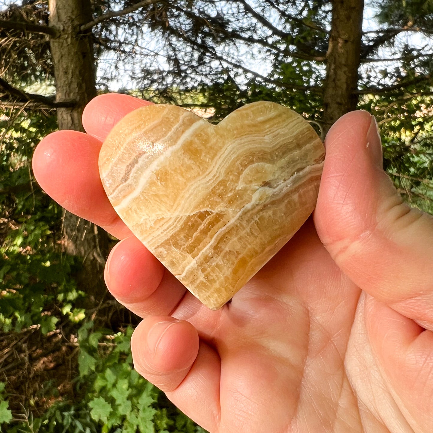 Orange Banded Calcite Heart - Crystal Heart - Sacral Chakra Crystal