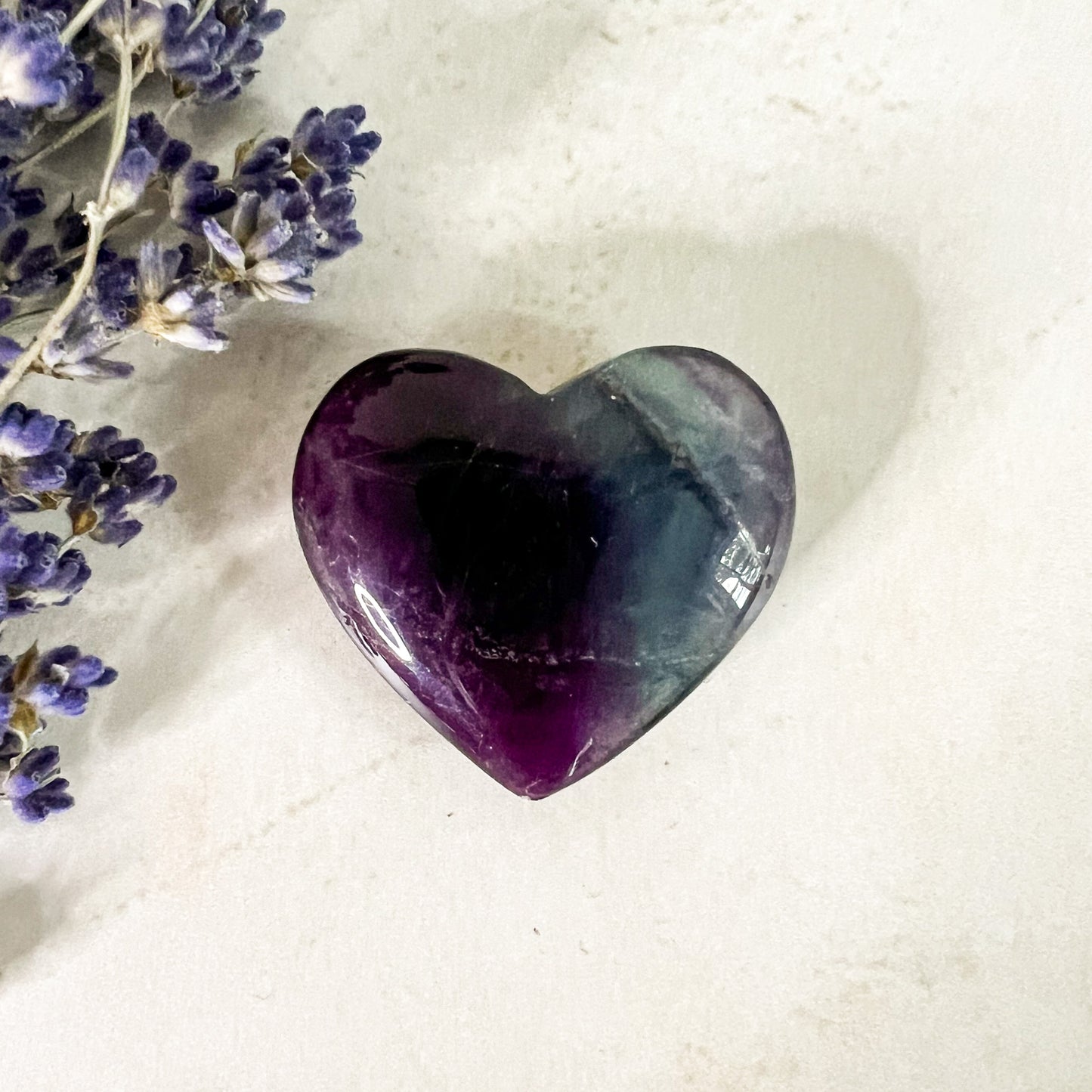 Rainbow Fluorite Crystal Heart - Easter Gift