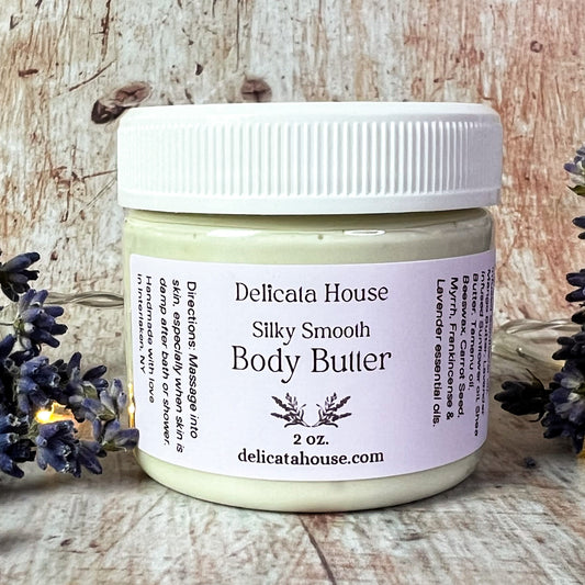 Silky Smooth Body Butter with Shea & Mango Butter - Moisturizing, Repairing, Healing, Protective - for Hands and Body