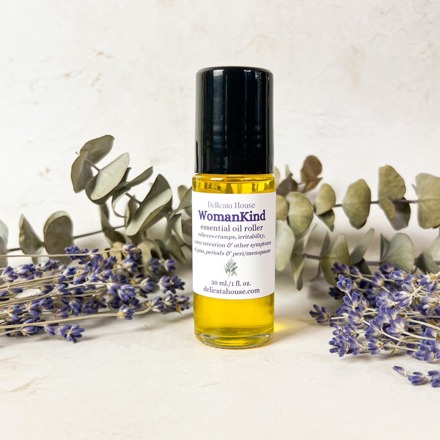 WomanKind Essential Oil 1 oz./30 ml. Roller - PMS, Period, Menopause Relief Aromatherapy Roller Bottle