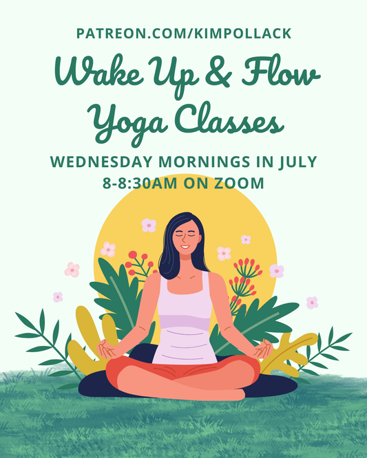 Wake Up & Flow July Wednesday morning 30-min. yoga classes - 8-8:30am EDT - LIVE on Zoom
