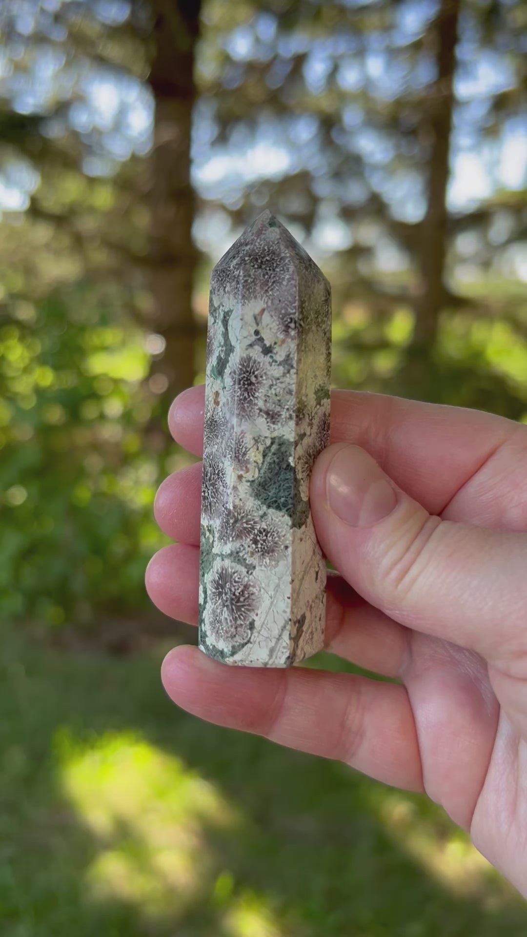 Green Flower Jasper Quartz Tower - Joyful, Uplifting, Balancing