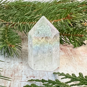Angel Aura Fire & Ice Quartz - Quartz Crystal Tower - Fire & Ice Quartz Points - Crystal Energy Healing