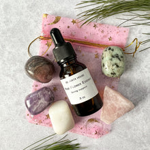 Load image into Gallery viewer, Lovingkindness Flower Essence &amp; Crystal Set - Flower Essence for Comfort - Heart Chakra Healing - Crystals for Love and Kindness