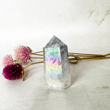 Load image into Gallery viewer, Angel Aura Fire &amp; Ice Clear Quartz - Quartz Crystal Tower - Fire &amp; Ice Quartz Points - Crystal Energy Healing