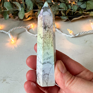 Angel Aura Howlite Crystal Tower