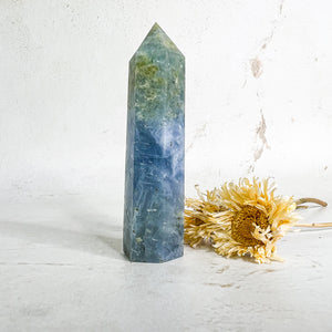 Blue Calcite Tower - Crystal Tower - Soft Blue Calcite Points - Crystal Healing - Energy Healing