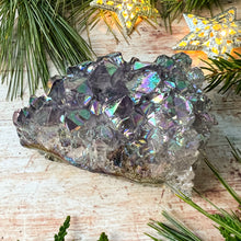Load image into Gallery viewer, Angel Aura Amethyst Cluster - Crystal Gift - Crystal Healing -Third Eye Healing - Crown Chakra Healing