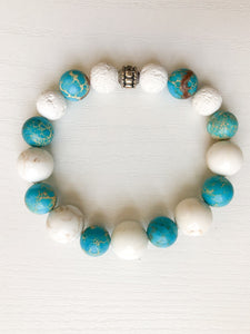 Diffuser Bracelet - Turquoise Jasper Aromatherapy Diffuser Bracelet - Lava Bead Bracelet