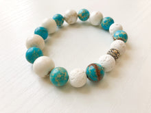 Load image into Gallery viewer, Diffuser Bracelet - Turquoise Jasper Aromatherapy Diffuser Bracelet - Lava Bead Bracelet