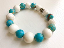 Load image into Gallery viewer, Diffuser Bracelet - Turquoise Jasper Aromatherapy Diffuser Bracelet - Lava Bead Bracelet