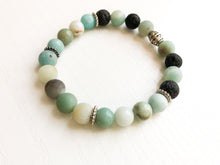 Load image into Gallery viewer, Diffuser Bead Bracelet / Aromatherapy Diffuser Bracelet / Amazonite and Lava Bead / Bracelet / Friend Jewelry Gift / Boho Jewelry Gift / Lava Bead Diffuser Bracelet